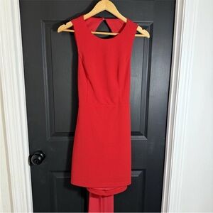 Lulu's Vibrant Red Backless Dress